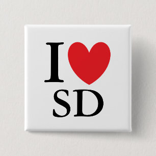 I Herz South Dakota Button