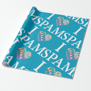 I Herz Spam aquamarines Ombre Geschenkpapier