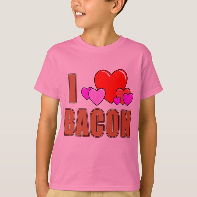 I Herz-Speck-Spaß-Speck-Entwurf des Liebe-Speck-I T-Shirt (Vorderseite)
