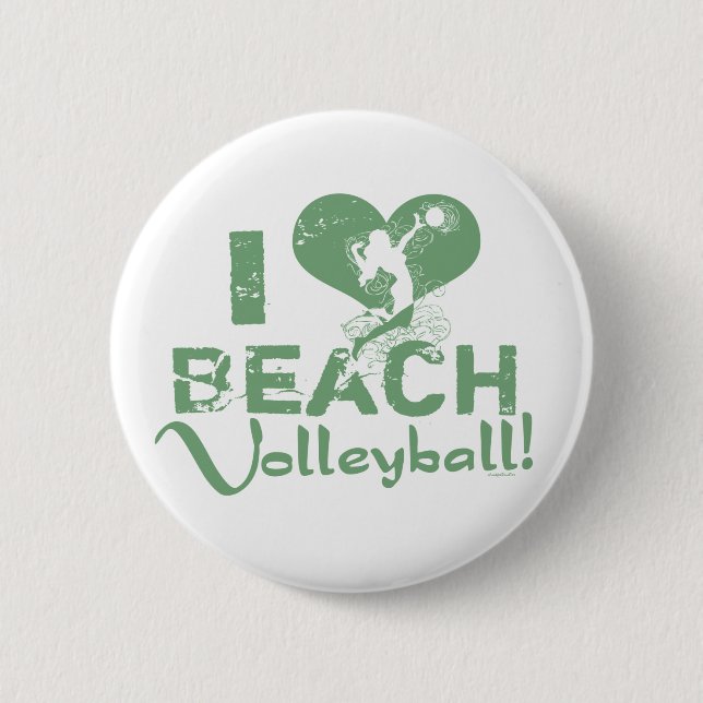 I Herz-Strand-Volleyball Button (Vorderseite)