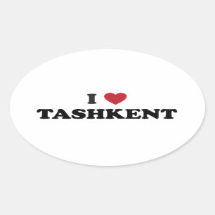 I Herz Taschkent Usbekistan Ovaler Aufkleber