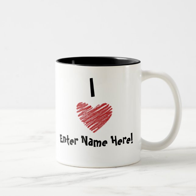 I Herz-Tasse Zweifarbige Tasse (Rechts)