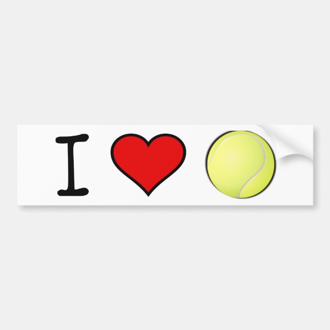 I HERZ-TENNISBALL AUTOAUFKLEBER (Vorne)