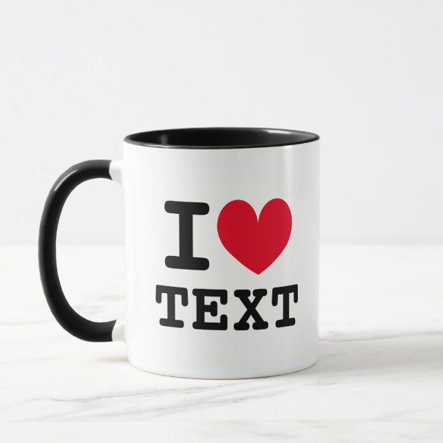 I Herz Text Logo Vorlage Kaffee Tasse Geschenk (Links)