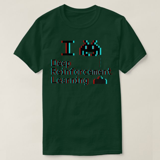 I Herz Tief Bewehrungslernen 8bit 3D T-Shirt (Design vorne)