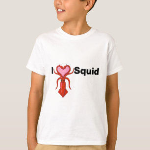 I Herz-Tintenfisch T-Shirt
