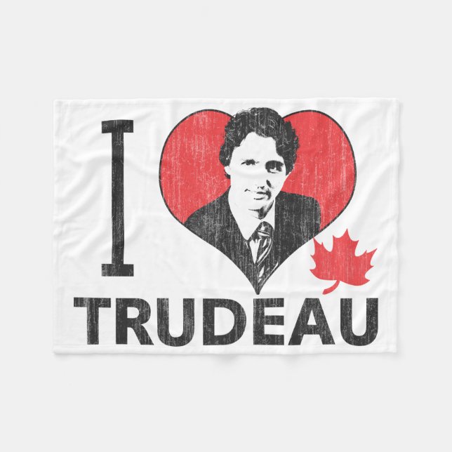 I Herz Trudeau Fleecedecke (Vorderseite (Horizontal))