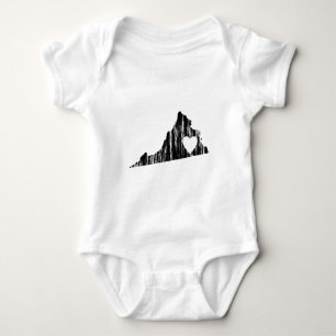 I Herz-Virginiagrunge-Blick-Kontur-Staats-Liebe Baby Strampler