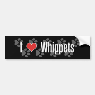 I (Herz) Whippets Autoaufkleber