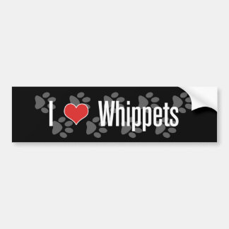 I (Herz) Whippets Autoaufkleber