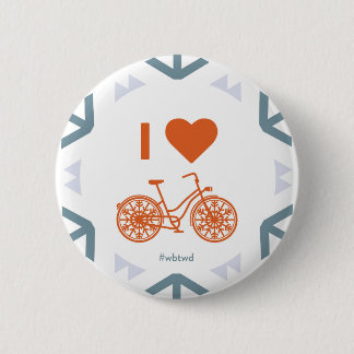 I Herz-Winter radfahrend - großes Button