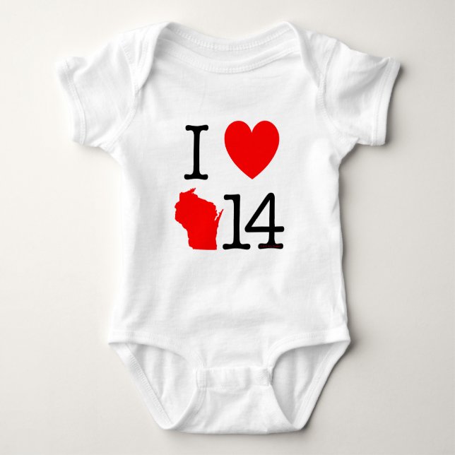 I Herz Wisconsin 14 Baby Strampler (Vorderseite)