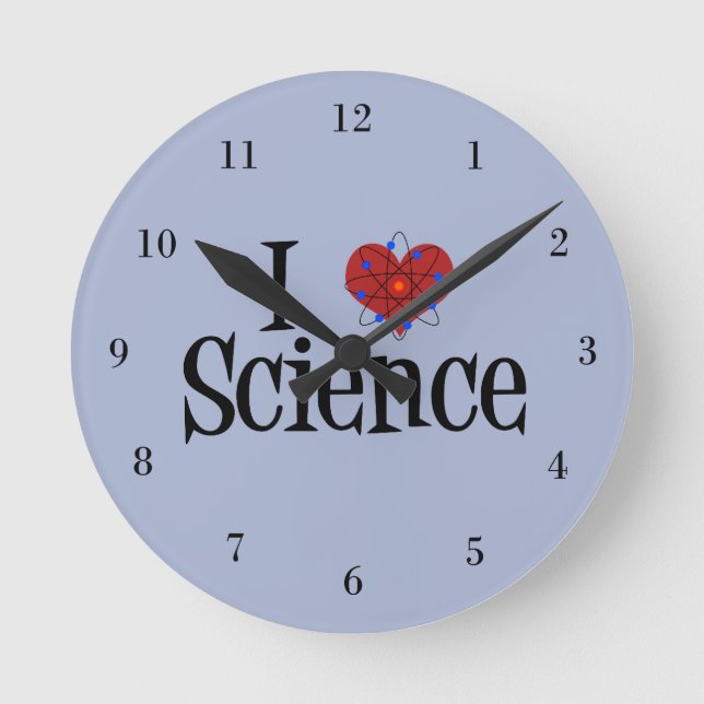 I Herz-Wissenschaft Runde Wanduhr (Vorderseite)