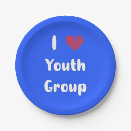 I Herz Youth Group Paper Plate Pappteller
