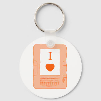 i Herzbücher (orange) Schlüsselanhänger