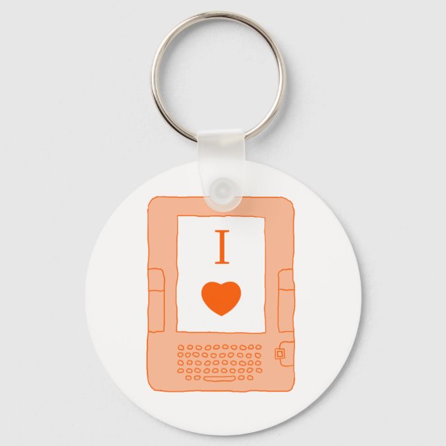 i Herzbücher (orange) Schlüsselanhänger (Vorderseite)