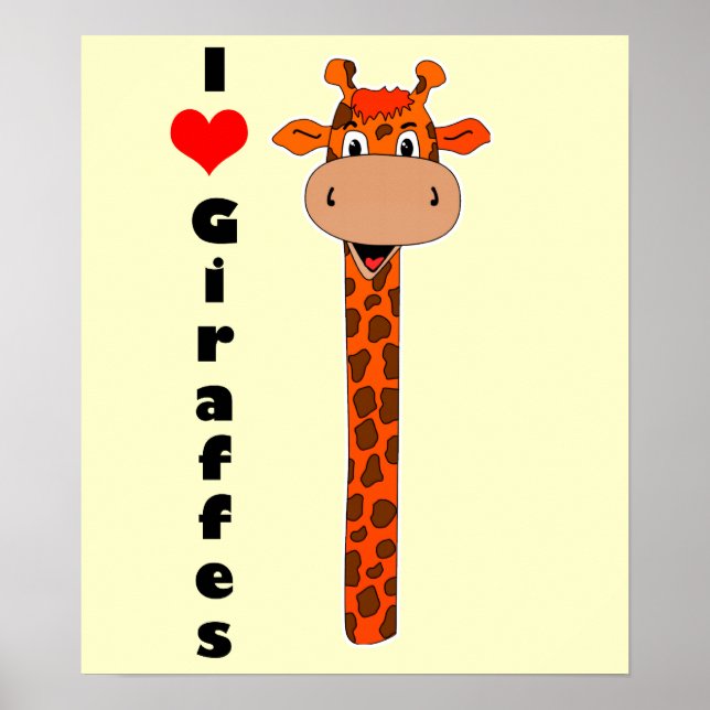 I Herzgiraffe Poster (Vorne)