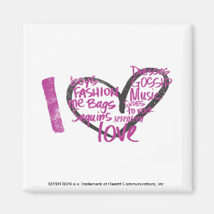 I HerzGraffiti lila Magnet