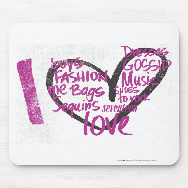 I HerzGraffiti lila Mousepad (Vorne)