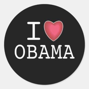 I Herzobama-Aufkleber Runder Aufkleber