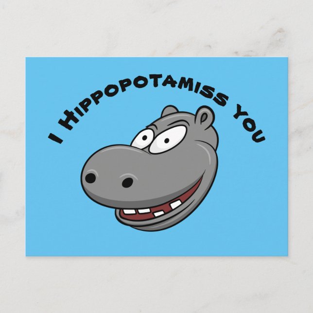 I Hippopotamis You Postkarte (Vorderseite)