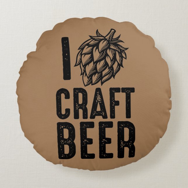 I Hop Craft Biere Rundes Kissen (Vorderseite)