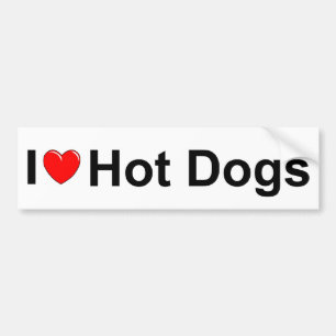 I Hotdogs der Liebe-(Herz) Autoaufkleber