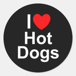 I Hotdogs der Liebe-(Herz) Runder Aufkleber
