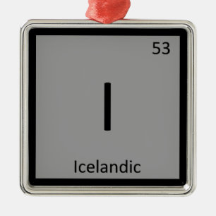 I - Icelandic Pony Horse Chemistry Element Ornament Aus Metall