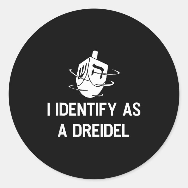 I Identify As A Dreidel Funny Hanukkah Gelt Menora Runder Aufkleber (Vorderseite)