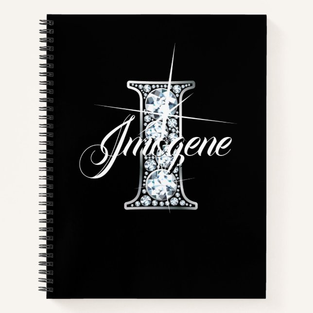 I Imitate Diamond Blende Monogramm Notizbuch (Vorderseite)