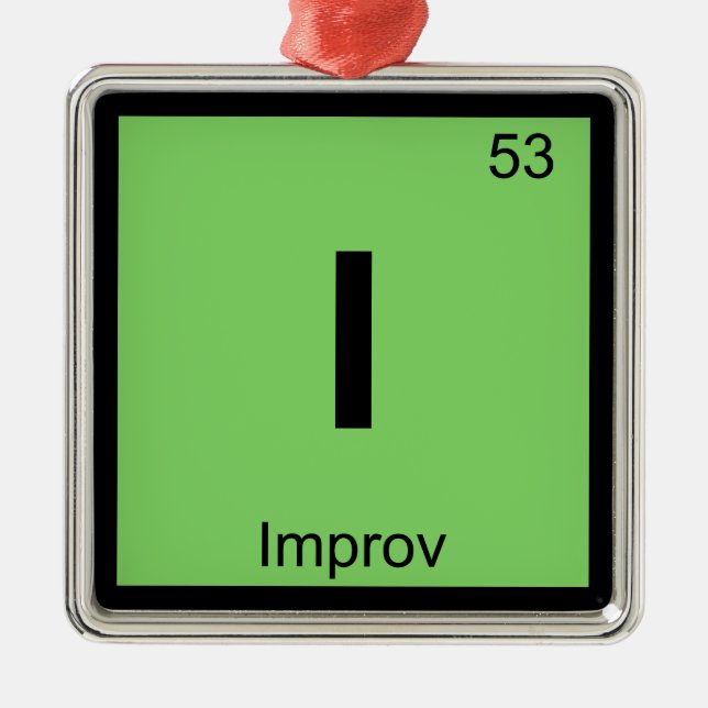 I - Improv Theater-Chemie-Periodensystem-Symbol Ornament Aus Metall (Vorne)