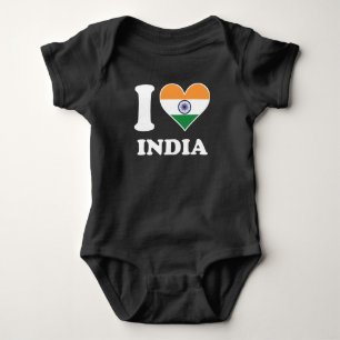 I indisches Flaggen-Herz Liebe-Indiens Baby Strampler