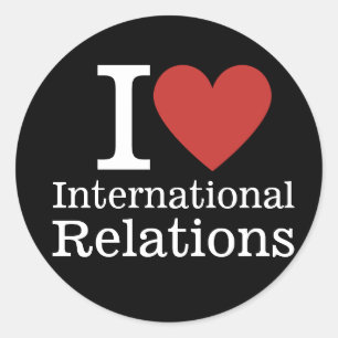 I ❤️ Internationale Beziehungen für Studierende/Fa Runder Aufkleber
