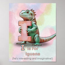 I is for Iguana – Alphabet Animal Nursery Poster