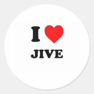 I Jive Herz Runder Aufkleber
