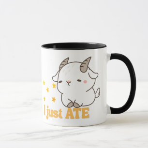 I Just Ate" Niedliche Ziege Kawaii Starry Snack Ti Tasse