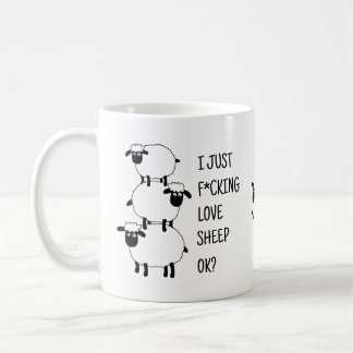I just F*cking Liebe Sheep Ok, Sheep Lover Geschen Kaffeetasse