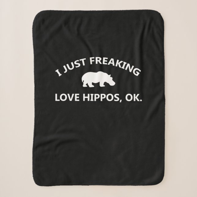 I Just Freaking Liebe Hippos Geschenk Sherpadecke (Vorderseite)