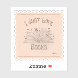 I Just Liebe Books Briefmarke Stil schön Aufkleber