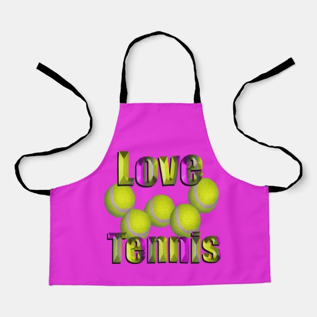 I just Liebe Tennis, Kinder Full Print Schürze (Vorderseite)