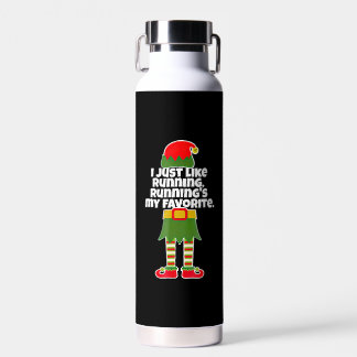 I Just Like to Run Running Runner Christmas Elf Trinkflasche