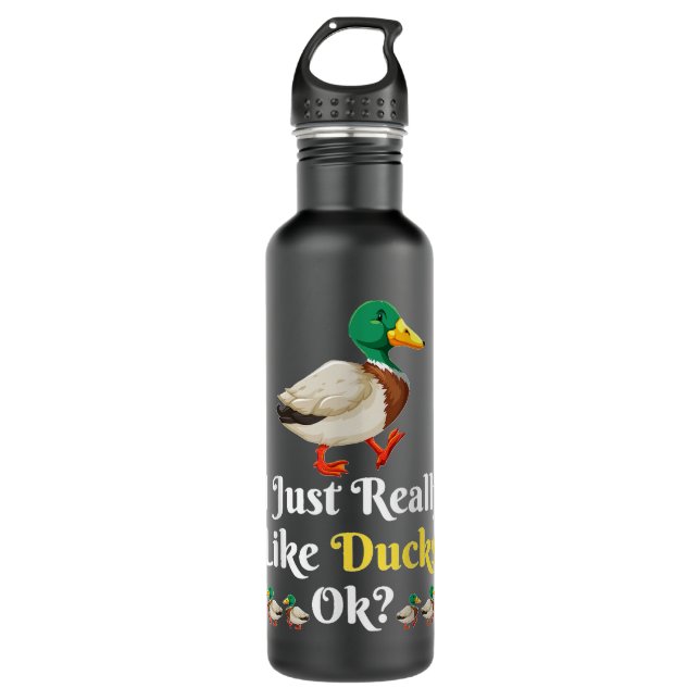 I Just Really Like Ducks Ok Funny Ducks Lovers Edelstahlflasche (Vorderseite)