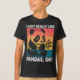 I Just Really Like Pandas OK – Cute Retro Panda T-Shirt