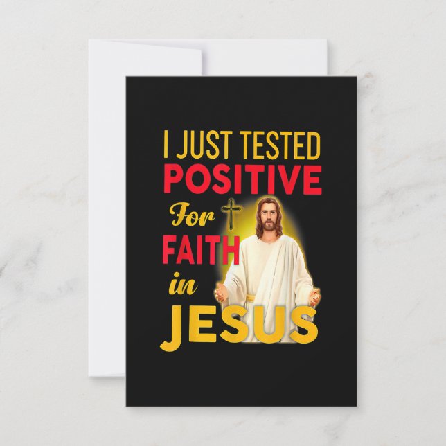 I Just Tested Positive For Faith In Jesus RSVP Karte (Vorderseite)