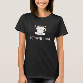 ❤ I Kaffee und Yoga T-Shirt