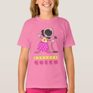 I Karaoke-Königin-T-Shirt des Liebe-Karaoke-  T-Shirt