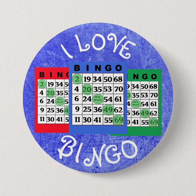 I kardiert Liebe BINGO Knopf Button (Vorderseite)