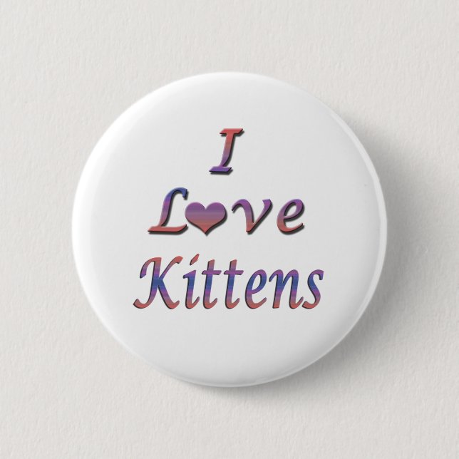 I Kätzchen des Herz-(Liebe) Button (Vorderseite)