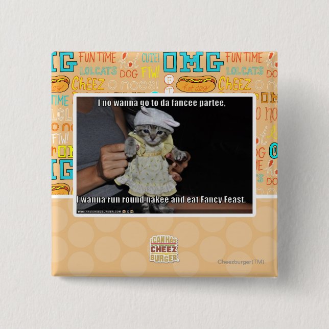 I kein wollen, um zu DA fancee partee zu gehen Button (Vorderseite)